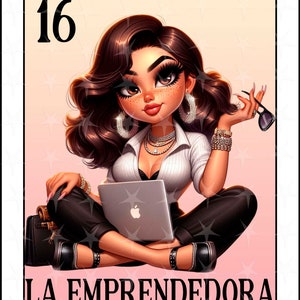Carta della lotteria in spagnolo, Design a sublimazione, La Emprendedora PNG, Download immediato, Design spagnolo, La Emprendedora, Carta della lotteria spagnola