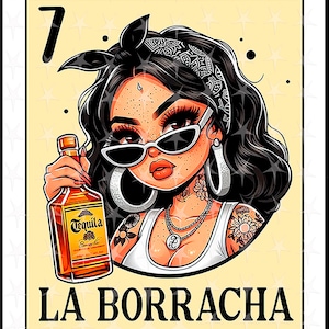 Tarjeta de loteria en español, Diseño de sublimación, Diseño digital de sublimación, Descarga instantánea, Diseño en español, La borracha, Loteria La Borracha