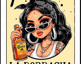 La Borracha Loteria Card Sublimation Design (Digital Download)