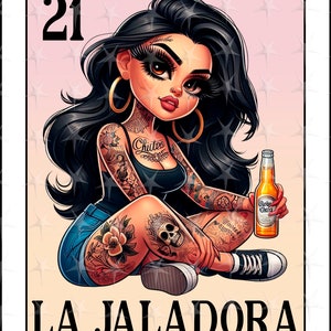 Carta Loteria en espanol, Design digitale La Jaladora, Download istantaneo, Design spagnolo, Design sublimazione ragazza carina, Carta Loteria La Jaladora