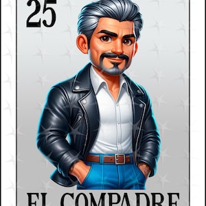 Karta loterii en espanol, projekt sublimacji, karta cyfrowa El Compadre, Instant Download, projekt hiszpański, EL COMPADRE, karta El Compadre