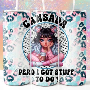 Spanish Phrases 20oz Tumbler Wrap: Cansada Design (Digital Download)