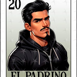 Loteria card en espanol, Sublimation Design, El Padrino Digital card, Instant Download, Spanish Design, EL PADRINO, El Padrino Loteria Card