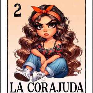 Karta loterii po hiszpańsku, Projekt sublimacji, Projekt La Corajuda, Natychmiastowe pobieranie, Projekt hiszpański, La Corajuda, Chibbi girl Karta loterii