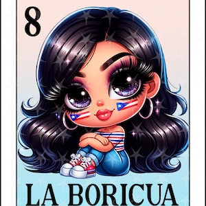 Carte Loteria en espagnol, carte Loteria La Boricua, téléchargement immédiat, conception numérique espagnole, La Puertoriquena, carte Loteria espagnole, fichier png