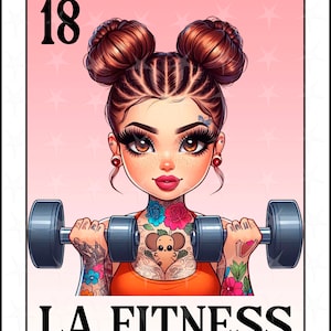 Carte Loteria en espagnol, Design par sublimation, Design La Fitness PNG, Téléchargement instantané, Design espagnol, La Fitness, Carte Loteria espagnole