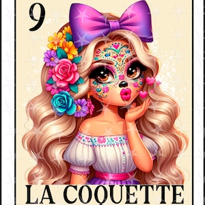 Carte Loteria en espagnol, Design par sublimation, Design numérique par sublimation, Téléchargement instantané, Design espagnol, La Coquette, PNG Carte Loteria