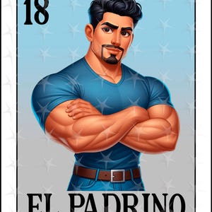 Carte Loteria en espagnol, design par sublimation, carte numérique El Padrino, téléchargement immédiat, design espagnol, EL PADRINO, carte Loteria El Padrino