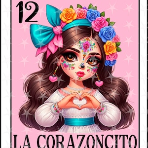 Carte Loteria en espagnol, Design par sublimation, Design numérique par sublimation, Téléchargement instantané, Design espagnol, La Corazoncito, PNG Carte Loteria