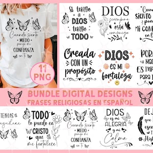 Frases religiosas Español PNG, Bundle en español png, Frases cristianas, Diseños en español, 11 Frases religiosas, Digital designs PNG,