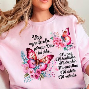 Diseño de sublimación de la Biblia en español, Diseño digital de mariposa, Descarga digital, Diseño en español, Diseño de sublimación de regalo para ella, Versículo bíblico