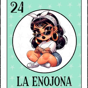 Tarjeta de loteria en español, Diseño de sublimación, Diseño digital de sublimación, Descarga instantánea, Diseño en español, La Enojona, Tarjeta de loteria española