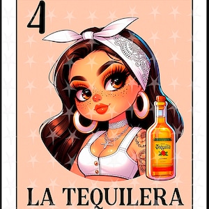 Loteriakaart en espanol, sublimatieontwerp, digitaal sublimatieontwerp, Instant download, Spaans ontwerp, La tequilera, Loteria La tequilera
