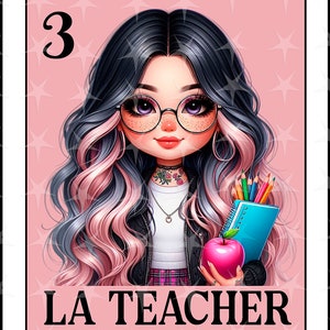 Loteriakaart en espanol, sublimatieontwerp, La Teacher-sublimatieontwerp, direct downloaden, Spaans ontwerp, La Maestra, png-loteriakaart
