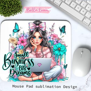 Small Business Mauspad Sublimationsdesign, niedliches Mauspad PNG Design, Small Business Babe Mauspad, digitaler Download, Mauspad Design