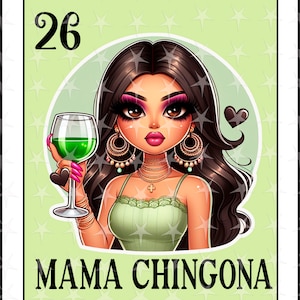 Carte Loteria en espagnol, Design par sublimation, Design numérique par sublimation, Téléchargement instantané, Design espagnol, Mama Chingona, Carte Loteria