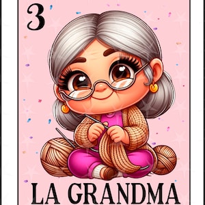 Loteria Karte in Espanol, Sublimationsdesign, Sublimation digitales Design, Sofort Download, Spanisches Design, La Grandma, spanische Loteria Karte