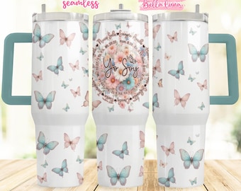 Yo Soy Spanish Bible 40oz Tumbler Wrap: Butterfly Design (Digital Download)