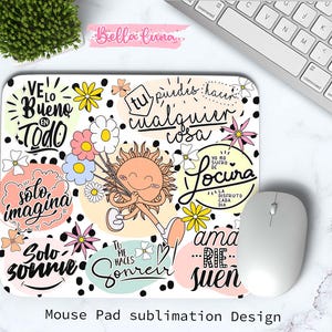 Spanische Mauspad Sublimationsdesign, Spanische motivierende Mauspad PNG Design, digitaler Download, Selbstliebe Spanisch Zitate Mauspad Design