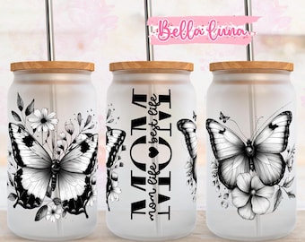 Butterfly Mom Libbey Glass Can Wrap: Mother&#39;s Day Design (Digital Download)