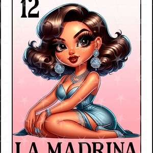 Loteria card en espanol, Sublimation Design, La Madrina design PNG, Instant Download, Spanish Design, La Madrina, La Madrina Spanish Loteria