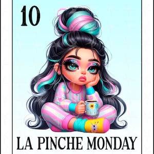 Cartão da Loteria Espanhola, Design Digital de Sublimação, Download Instantâneo, Design Espanhol, Cartão La Pinche Monday, Pinche Monday Espanhola, Loteria