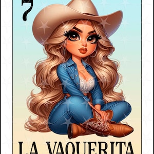 Karta loterii en espanol, projekt sublimacji, karta cyfrowa La vaquerita, natychmiastowe pobieranie, projekt hiszpański, La Vaquerita, karta loterii PNG