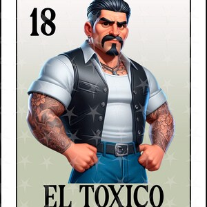 Karta loterii en espanol, projekt sublimacji, karta cyfrowa El Toxico, Instant Download, projekt hiszpański, EL TOXICO, karta loterii El Toxico