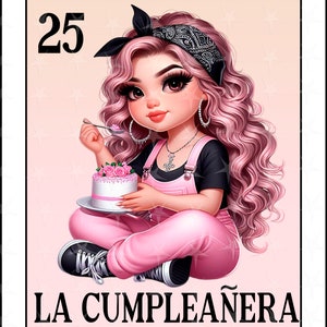 Carte Loteria en espagnol, Design par sublimation, Design numérique par sublimation, Téléchargement instantané, Design espagnol, La cumpleanera, Loteria espagnole