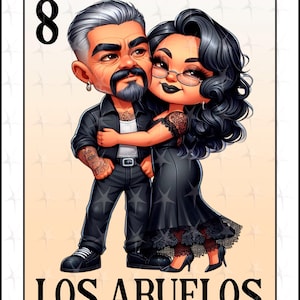 Loteriakaart en espanol, sublimatieontwerp, Los Abuelos Digital-kaart, Instant Download, Spaans ontwerp, LOS ABUELOS, Los Abuelos-kaart