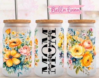 Floral Mom Libbey Glass Can Wrap: Mother's Day Design (Digital Download)