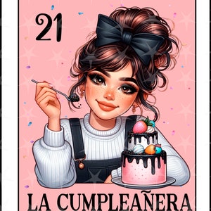Tarjeta de Loteria en español, Diseño de Sublimación, Diseño Digital de Sublimación, Descarga Instantánea, Diseño Español,La cumpleanera, Loteria española