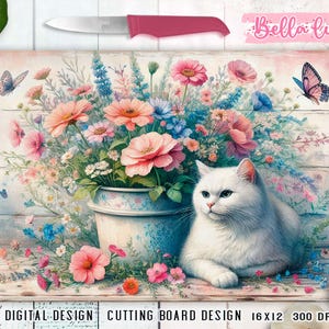 Kitchen Cutting Board Sublimation Design, Cute Cat kitchen Digital print, Digital Download, Cat Digital Sublimation, Vintage Digital Design