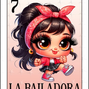 Tarjeta de loteria en español, La Bailadora Diseño Digital, Descarga Instantánea, Diseño Español, Diseño De Sublimación De Chica Linda, Tarjeta La Bailadora png
