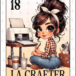 Carte Loteria en espagnol, design par sublimation, design La Crafter PNG, téléchargement immédiat, design espagnol, La Crafter, carte Loteria La Crafter