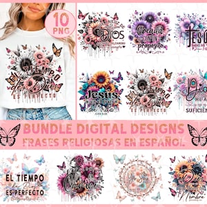 Spanish religious Bundle PNG, Sublimation Design, Floral Spanish religious Design, Instant Download, Floral Digital Design, Bundle Spanish