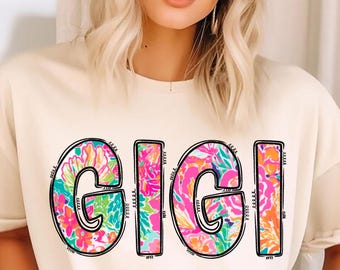 Gigi Floral Sublimation Design: PNG Shirt Design (Digital Download)
