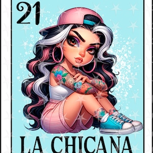 Tarjeta Loteria en español, Diseño de Sublimación, Diseño Digital de Sublimación, Descarga Instantánea, Diseño Español, La Chicana, Tarjeta PNG Loteria