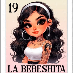 Carte Loteria en espagnol, carte Loteria La Bebeshita, téléchargement immédiat, conception numérique espagnole, La Bebeshita, carte Loteria espagnole, fichier png
