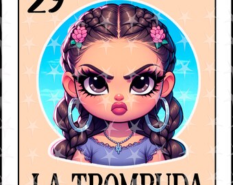 La Trompuda Loteria Card: Spanish Sublimation Design (Digital Download)