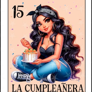 Carte Loteria en espagnol, Design par sublimation, Design numérique par sublimation, Téléchargement instantané, Design espagnol, La cumpleanera, Loteria espagnole