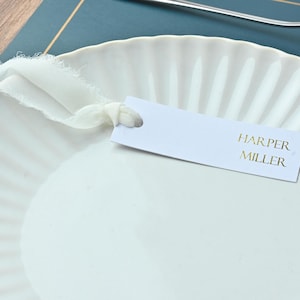 Custom Wedding Place Cards: Elegant Seating Name Cards, Ribbon Options