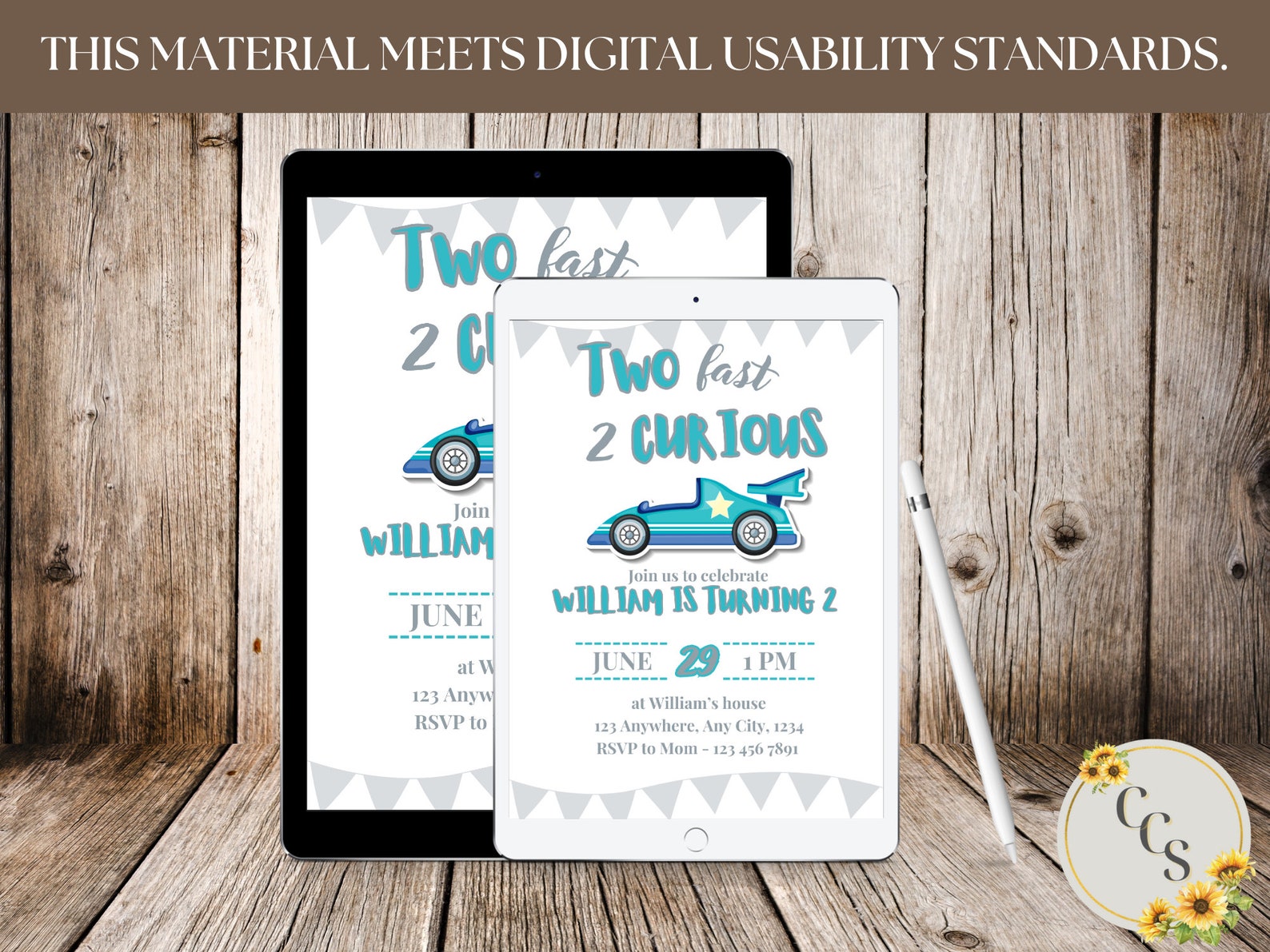 Two Fast 2 Curious Birthday Invitation Editable Car Racing Party Invite - Two Fast Two Curious Birthday Invitation