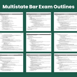 MBE Multistate Bar Exam Outlines All 7 Subject Areas MBE Preparation Law Notes UBE Bar Prep Outlines