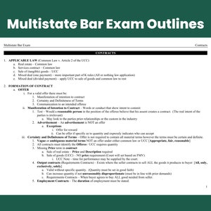 MBE Multistate Bar Exam Contracts Outline MBE Preparation Law Notes UBE Bar Prep Outlines