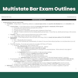 MBE Multistate Bar Exam Constitutional Law Outline MBE Preparation Law Notes UBE Bar Prep Outlines