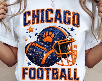 Chicago Football Paw Print PNG | Bear-Inspired Fan Design | Game Day Sublimation