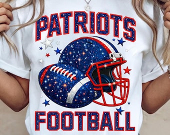 Patriots Football PNG | Glitter Helmet Clipart | Game Day Fan PNG | Sports Sublimation Design