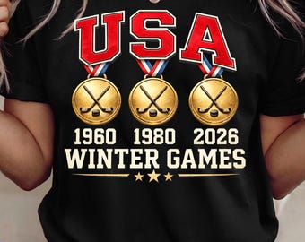 Miracle On Ice Gold Medals 1960 1980 2026 Patriotic Olympic PNG USA Hockey Fan