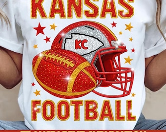Kansas City Football PNG | Glitter Helmet Game Day Graphic (Digital Download)
